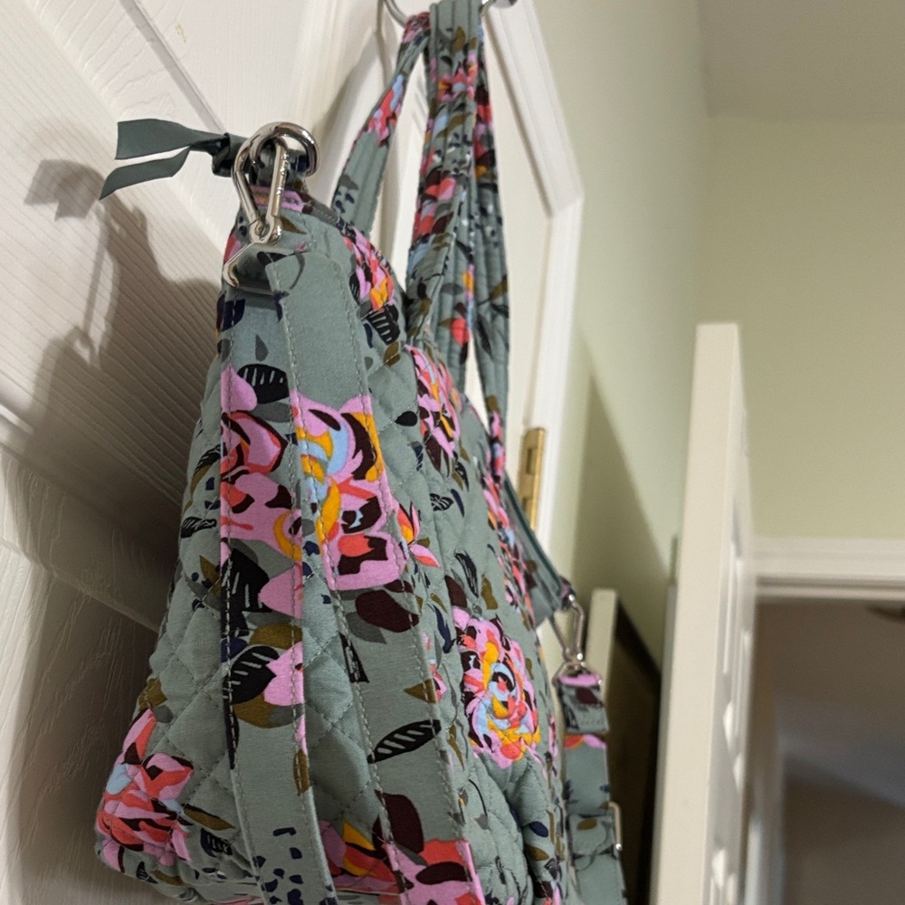 Vera Bradley multi strap satchel in Rosy Outlook. 15”w x 10”h x 4”d - Picture 4 of 10